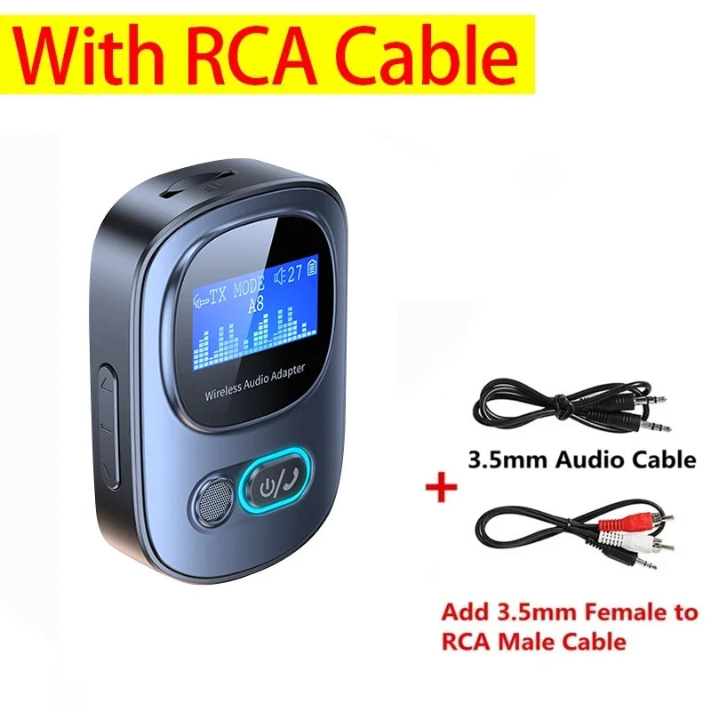 VIKEFON Car AUX Bluetooth Audio Receiver Transmitter TF Card Jack RCA Airplane Wireless Adapter Mic for TV PC Headphone Speaker