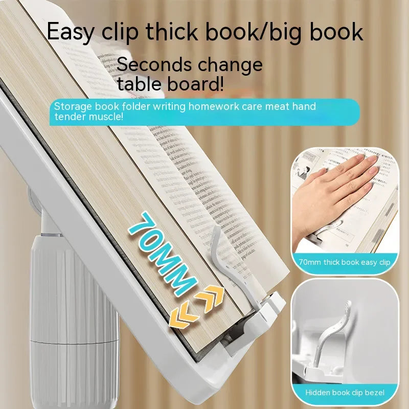 Oatsbasf Floor Reading Stand 43-78cm Height Adjustable Tablet Stand Book Shelf Liftable Reading Table Foldable iPad Holder