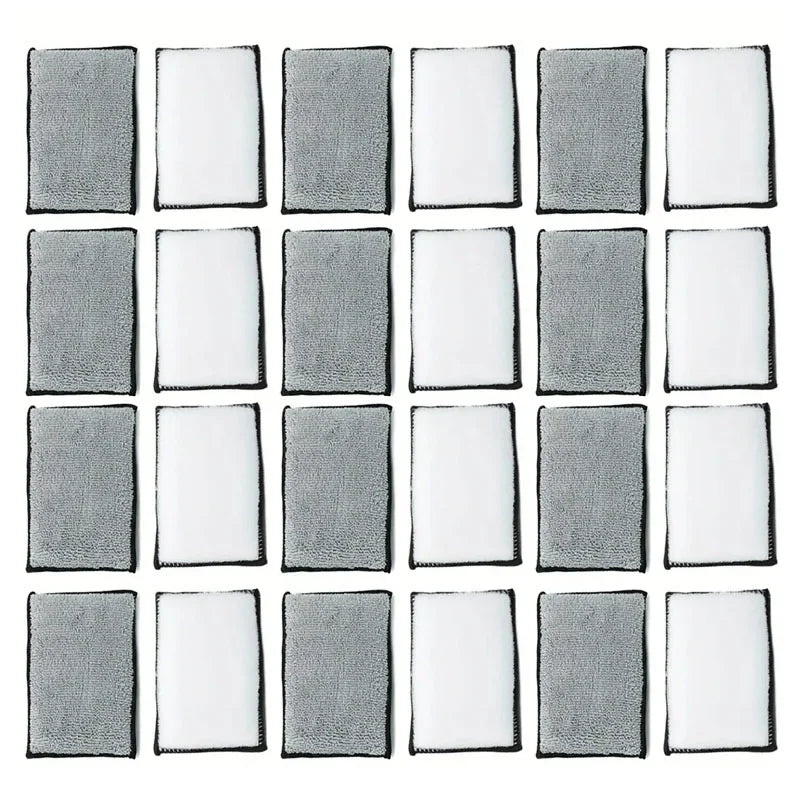 2/24PCS Soft Double Side Microfiber Scrubbing Sponge Car Leather Cleaning Microfiber Towel Wax Sponge Auto Detailing Tools