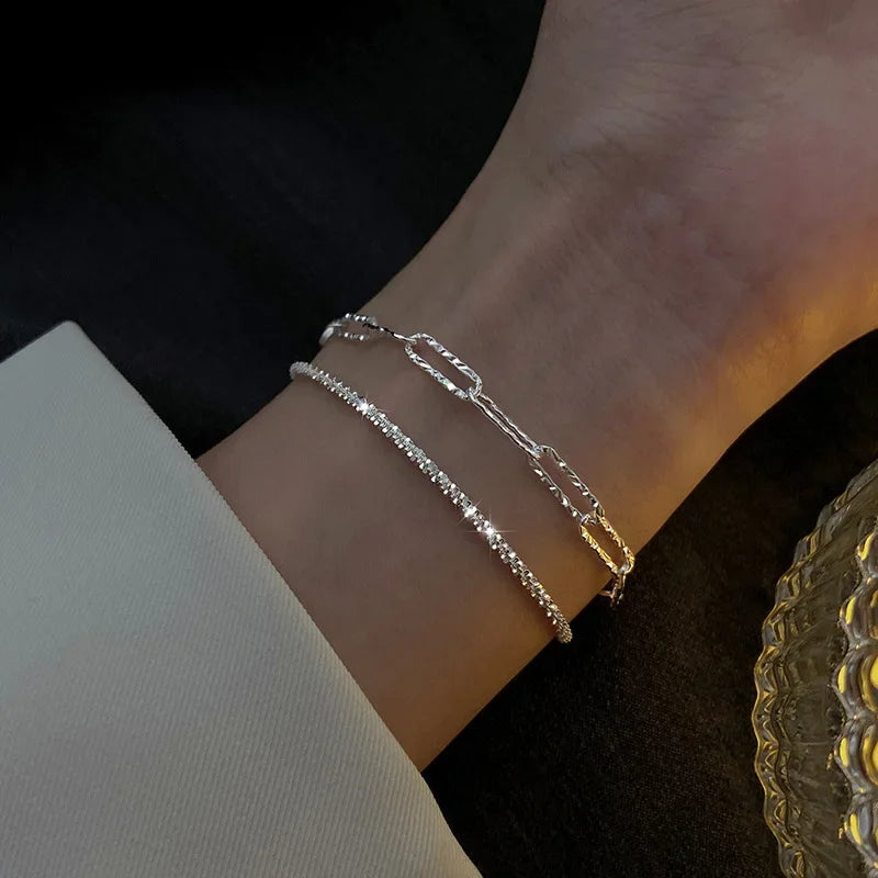 LATS 6Pcs Gold Color Bracelet Set Boho Retro Thick Twist Cuban Chain Bracelet for Women 2023 Trendy Quality Jewelry Gifts