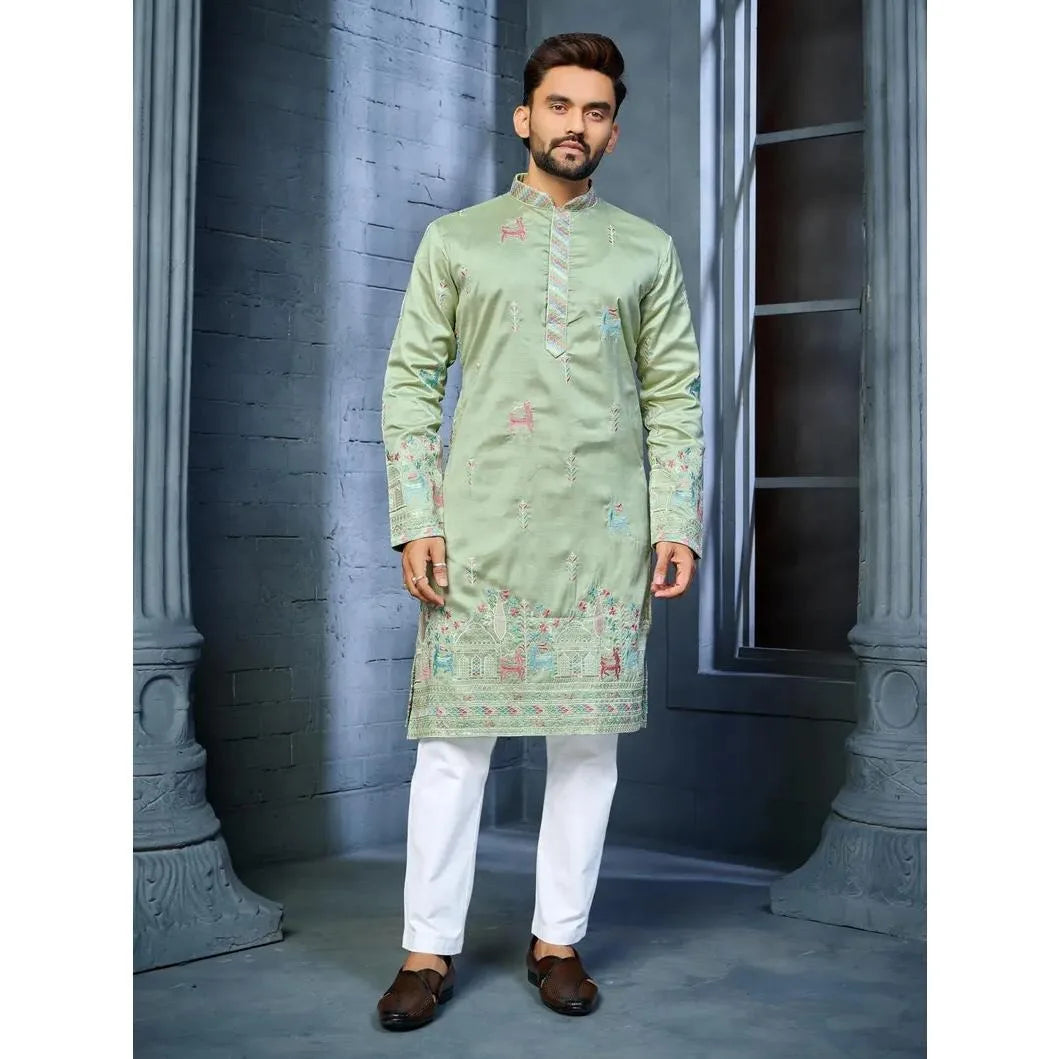 Muslim Kurtta Caftan Dubai Men'S Robe Long-Sleeved Ethnic Style Stand Collar Arabic Clothing National style Middle Eastern