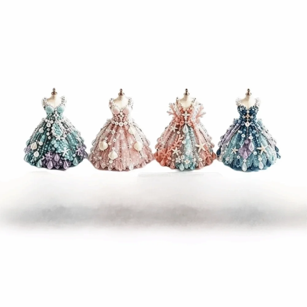 3D Design Beaded Dress Kit Tiny Beads Dress Shape Bead Weaving Kit Creative Craft Cute Design DIY Bead Craft Kit Gift Giving