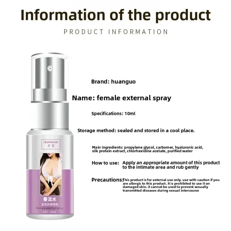 Huanguo Chunshui Women's External Spray 10ml Pleasure Enhancement Liquid Orgasm Condensation Sex Health Products