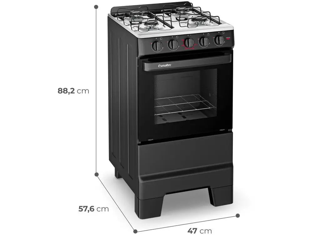 Esmaltec 4-Burner Black Ideal Pop 4120 Stove