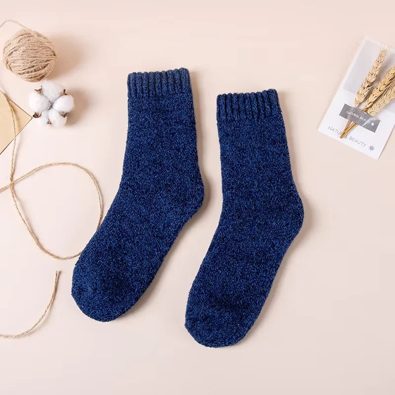 CHUANGERM 3 Pairs Men's Winter Thermal Socks Thick Warm Snow‑Proof Casual Outdoor Daily Wear Soft Comfort Meias Masculinas