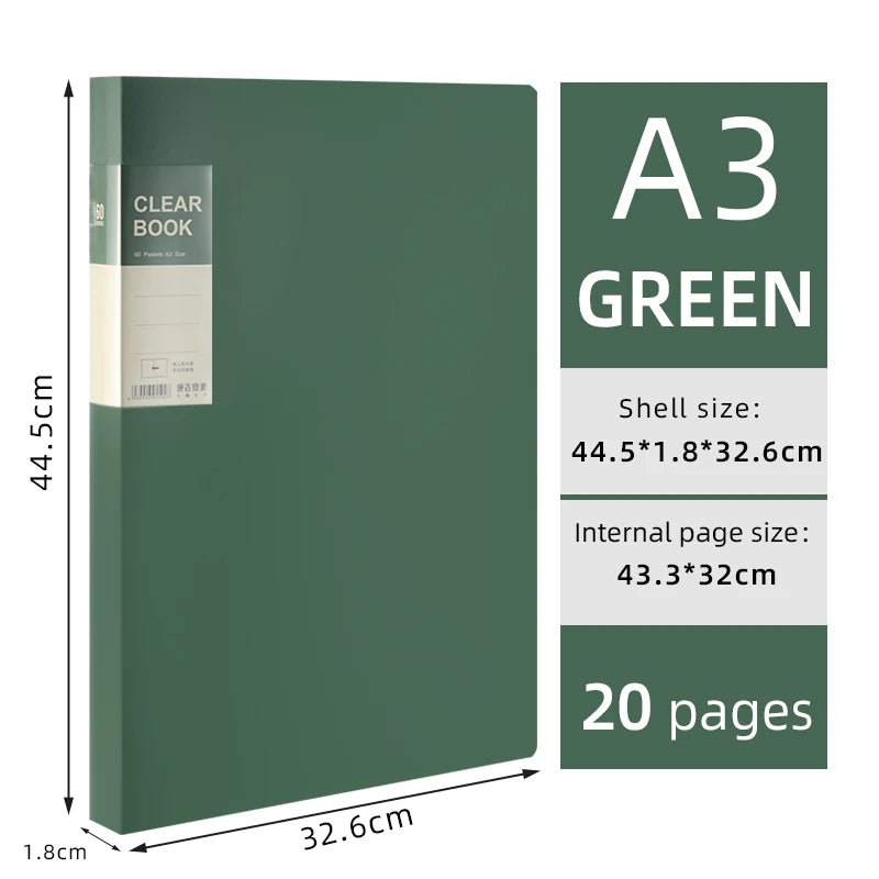 A3 Side-Entry Art Portfolio for Students - Painting Folder, Poster, Sketch Paper, Insert Pockets, Certificate Holder 20-60Pages