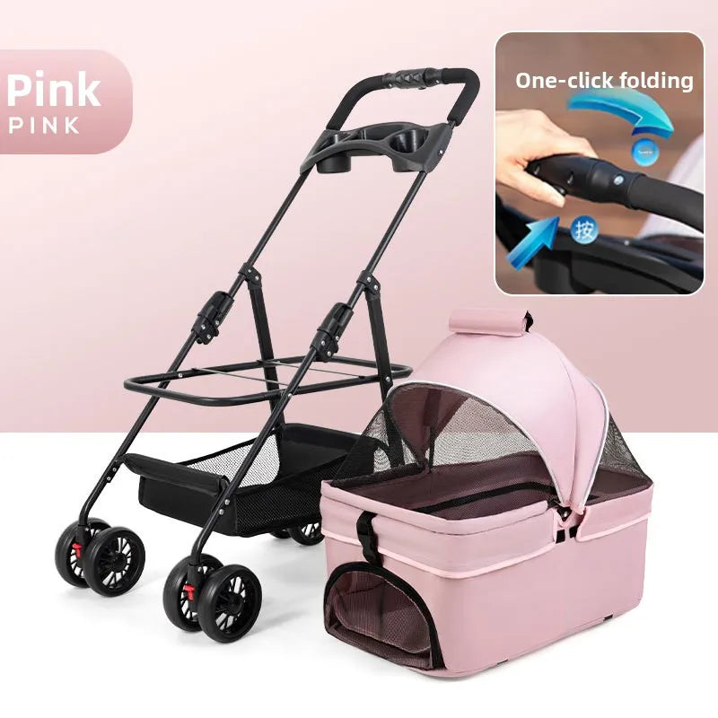 Pet cart Lightweight foldable out Pet cart Small dog cart Separable basket pet carriers and travel gear