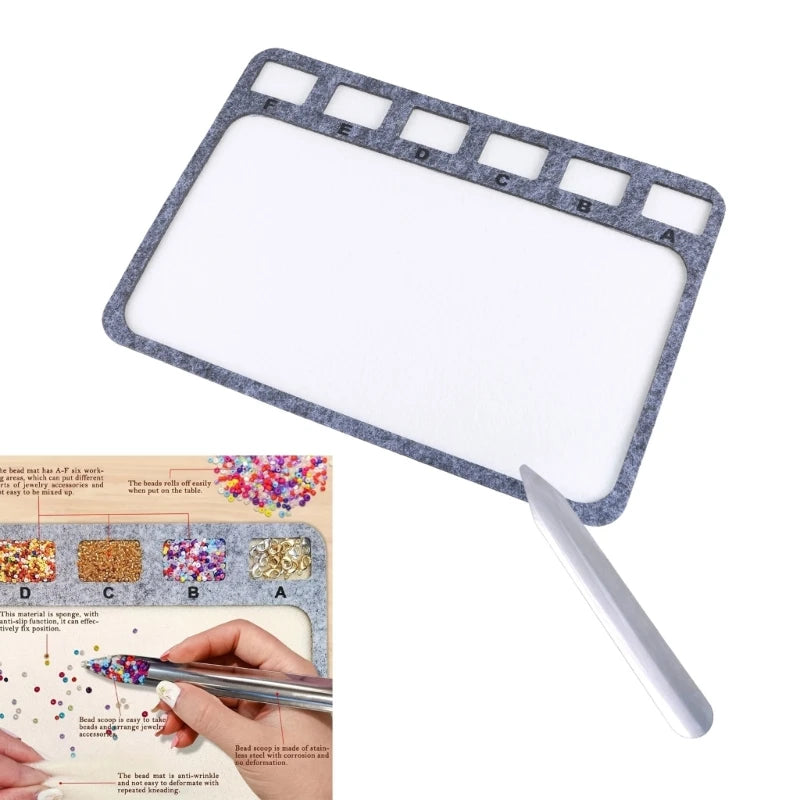 Handcraft Beading Mat Set 2Pcs Study Felted Jewelry Making Boards Accessory with Alphabetical Bead Sorting Supplies