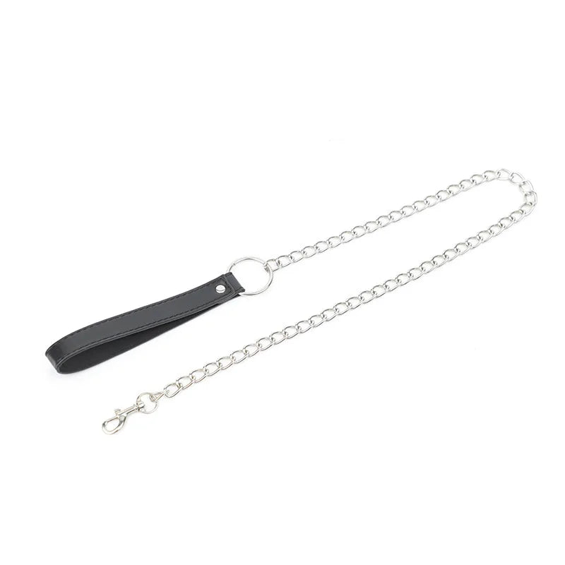 Bondage Restraint Kit Adjustable Collar & Wrist Cuffs Durable PU Leather Fetish Play Set for Adult Couples