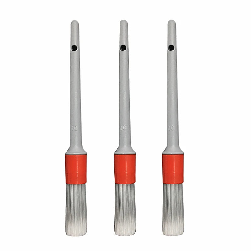 Lucullan Super Soft Synthetic Bristle Detailing Brushes Set PP Handle For Wheels,Tires, Engine Bay, Leather Seats, Door Panels