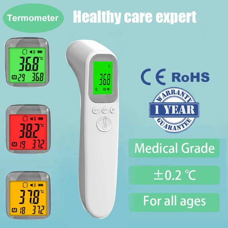 JUSTLANG Digital Infrared Thermometer Baby Forehead Non-contact Medical Use Body Temperature Meter Adult IR Measure Fever