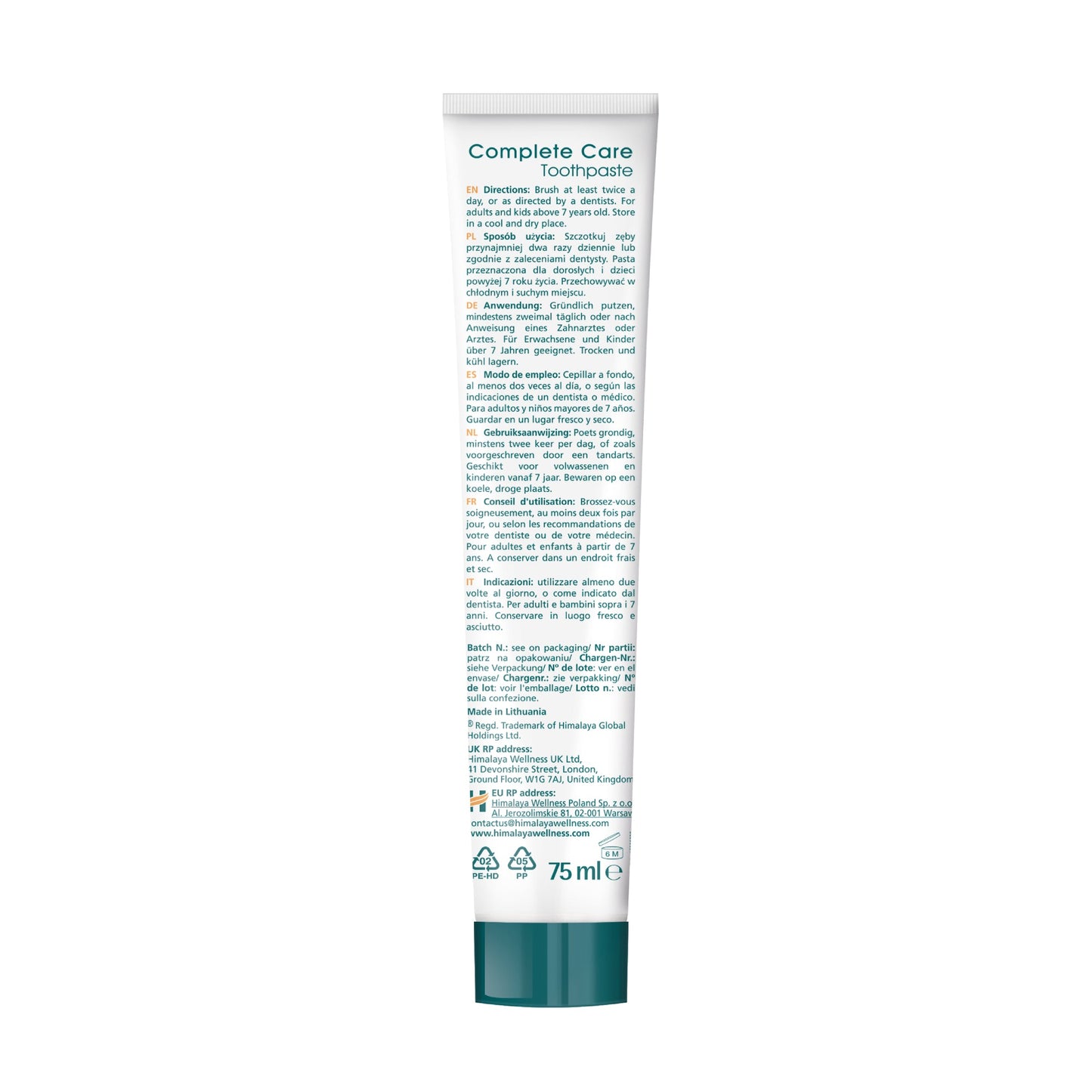 Himalaya Botanique Complete Care Zahnpasta – Minze 75 ml