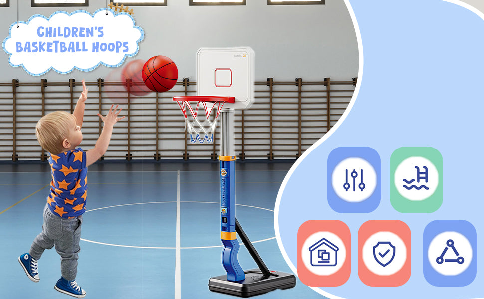 Basketball Hoop For Kids, Toddler With Stand 4 Basketballs Indoor Outdoor Backyard Sport Game Birthday Gifts Toys For Toddler