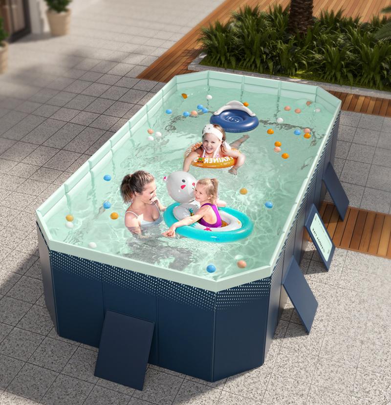 Foldable Pool Swimming Pool For Family Adults Child Collapsible Swimming Pool For Outside Backyard Portable Pet Swimming Pool For 1~8 People Can Connected Water Pump