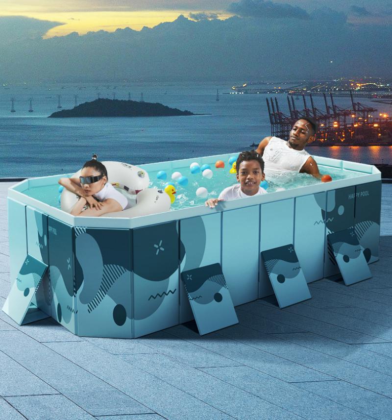 Printed Foldable Swimming Pool For Kids & Family Garden Use PVC Eco-friendly Leak-proof Pools For Kids Adults Outdoor Indoor Bathtub