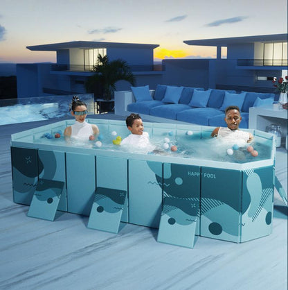 Printed Foldable Swimming Pool For Kids & Family Garden Use PVC Eco-friendly Leak-proof Pools For Kids Adults Outdoor Indoor Bathtub