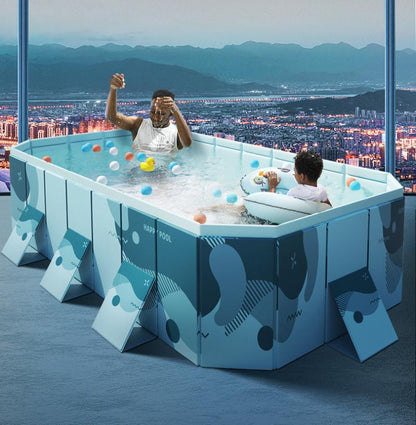 Printed Foldable Swimming Pool For Kids & Family Garden Use PVC Eco-friendly Leak-proof Pools For Kids Adults Outdoor Indoor Bathtub