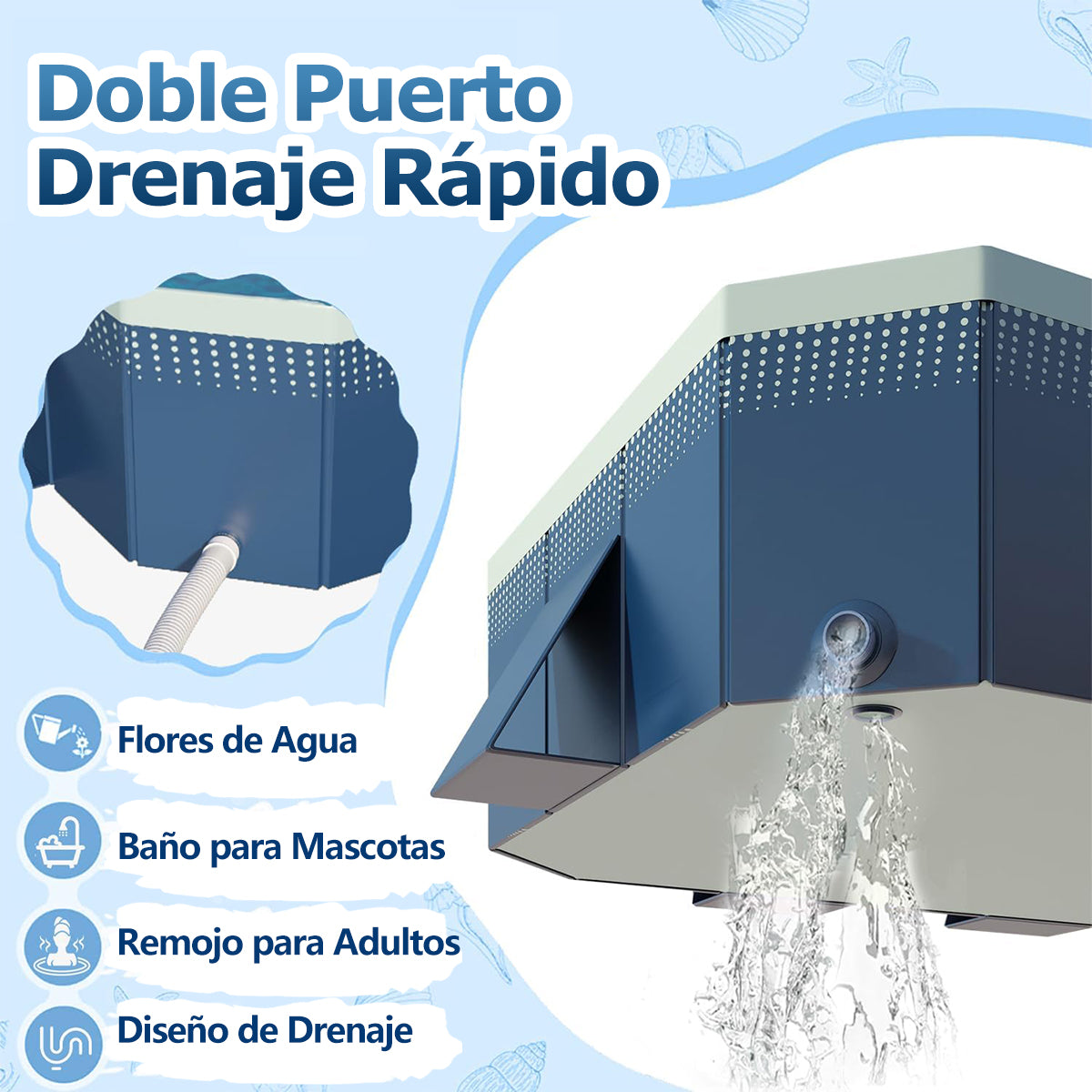 Foldable Pool Swimming Pool For Family Adults Child Collapsible Swimming Pool For Outside Backyard Portable Pet Swimming Pool For 1~8 People Can Connected Water Pump