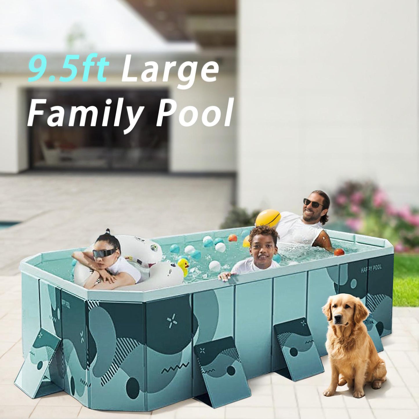 Printed Foldable Swimming Pool For Kids & Family Garden Use PVC Eco-friendly Leak-proof Pools For Kids Adults Outdoor Indoor Bathtub