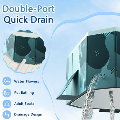 Printed Foldable Swimming Pool For Kids & Family Garden Use PVC Eco-friendly Leak-proof Pools For Kids Adults Outdoor Indoor Bathtub