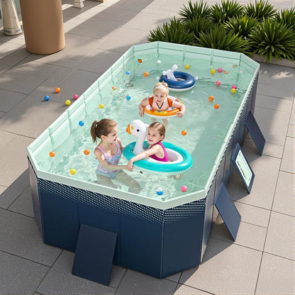Printed Foldable Swimming Pool For Kids & Family Garden Use PVC Eco-friendly Leak-proof Pools For Kids Adults Outdoor Indoor Bathtub