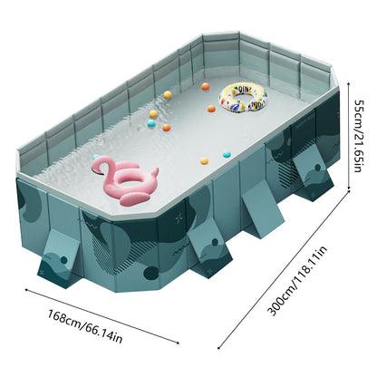 Printed Foldable Swimming Pool For Kids & Family Garden Use PVC Eco-friendly Leak-proof Pools For Kids Adults Outdoor Indoor Bathtub