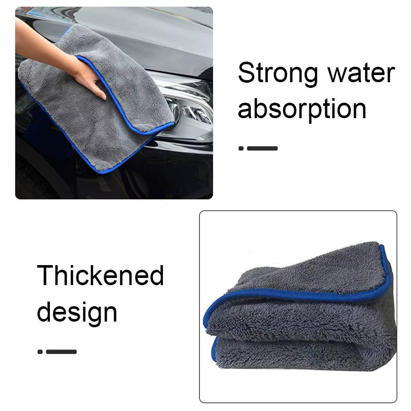 40X40Cm Car Wash Microfiber Towel 1200GSM Super Absorption Car Cleaning Drying Cloth Hemming Towels Detailing Care Rags