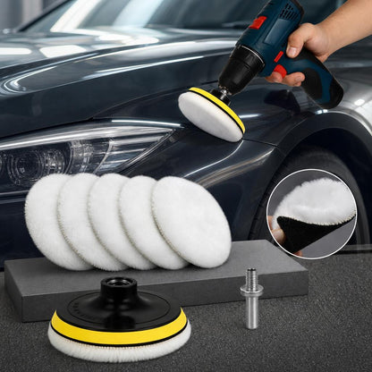 7Pcs 4 Inch Car Polish Pad Tool Kit Polishing Wheel Pad For Polisher Machine Waxing Polishing Buffing Wheel Auto Paint Care Polisher Pads Polishing Detailing Cleaning Goods