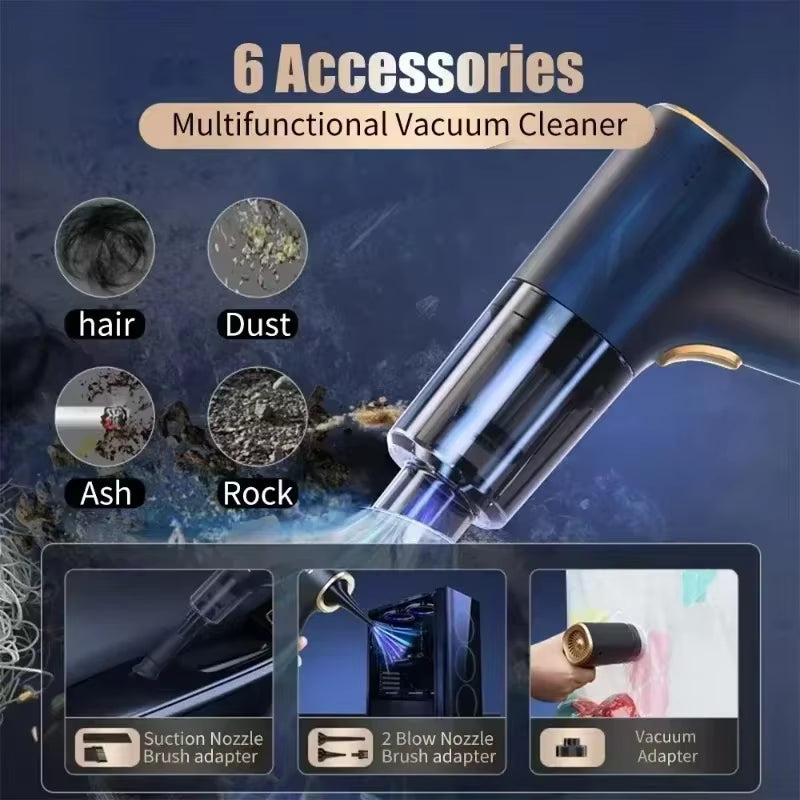98000PA Mini Wireless Car Vacuum Cleaner Cordless Powerful Car Cleaner Handheld Portable Vacuum Cleaner Cleaning Machine