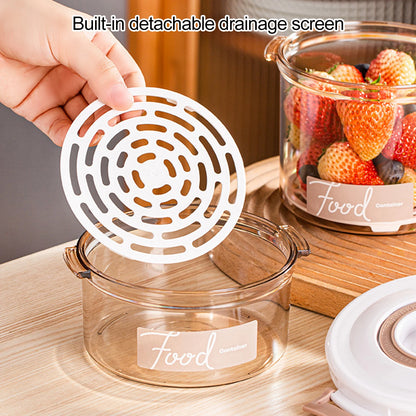 Vacuum Food Storage Container Set with Hand/Electric Pump Sealed Lid and Water Filter Jar Kit Kitchen Fridge Drainage Organiser
