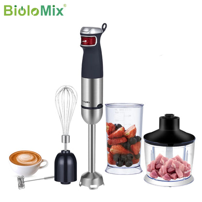 5 in 1 Multifunctional 1200W Electric Hand Stick Blender Immersion Handheld Mixer Food Processor Chopper Beater Frother