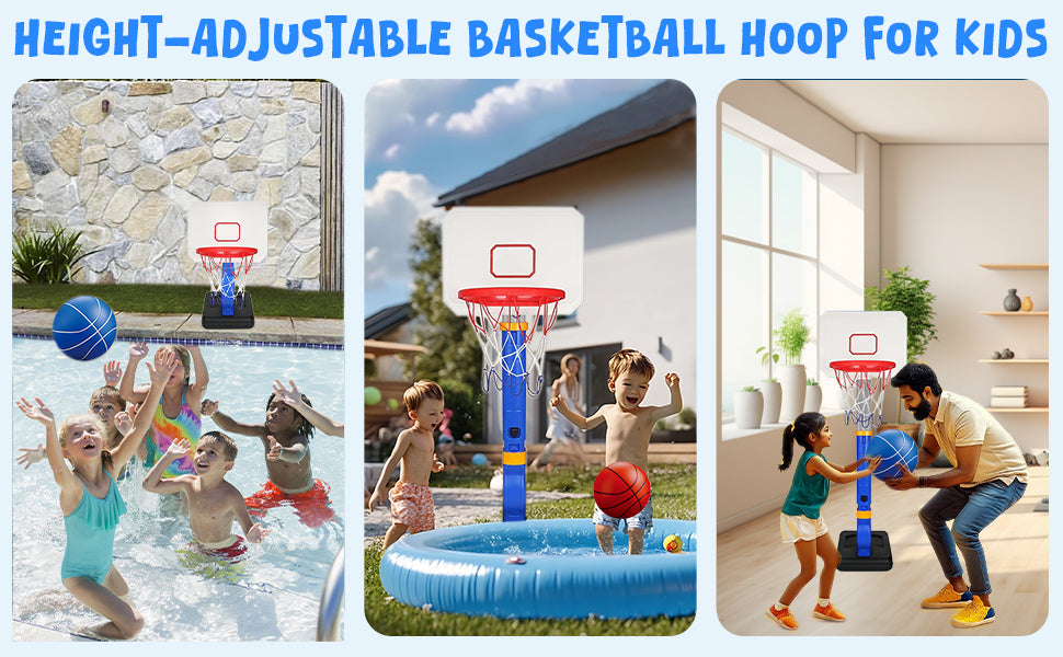 Basketball Hoop For Kids, Toddler With Stand 4 Basketballs Indoor Outdoor Backyard Sport Game Birthday Gifts Toys For Toddler
