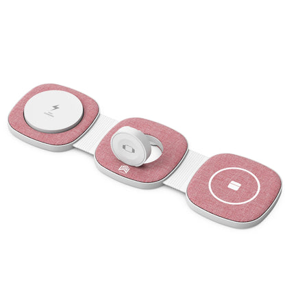 Charging Station for Apple Multiple Devices - 3 in 1 Foldable Magnetic Wireless Charger Dock - Travel Charging Pad for Iphone 15