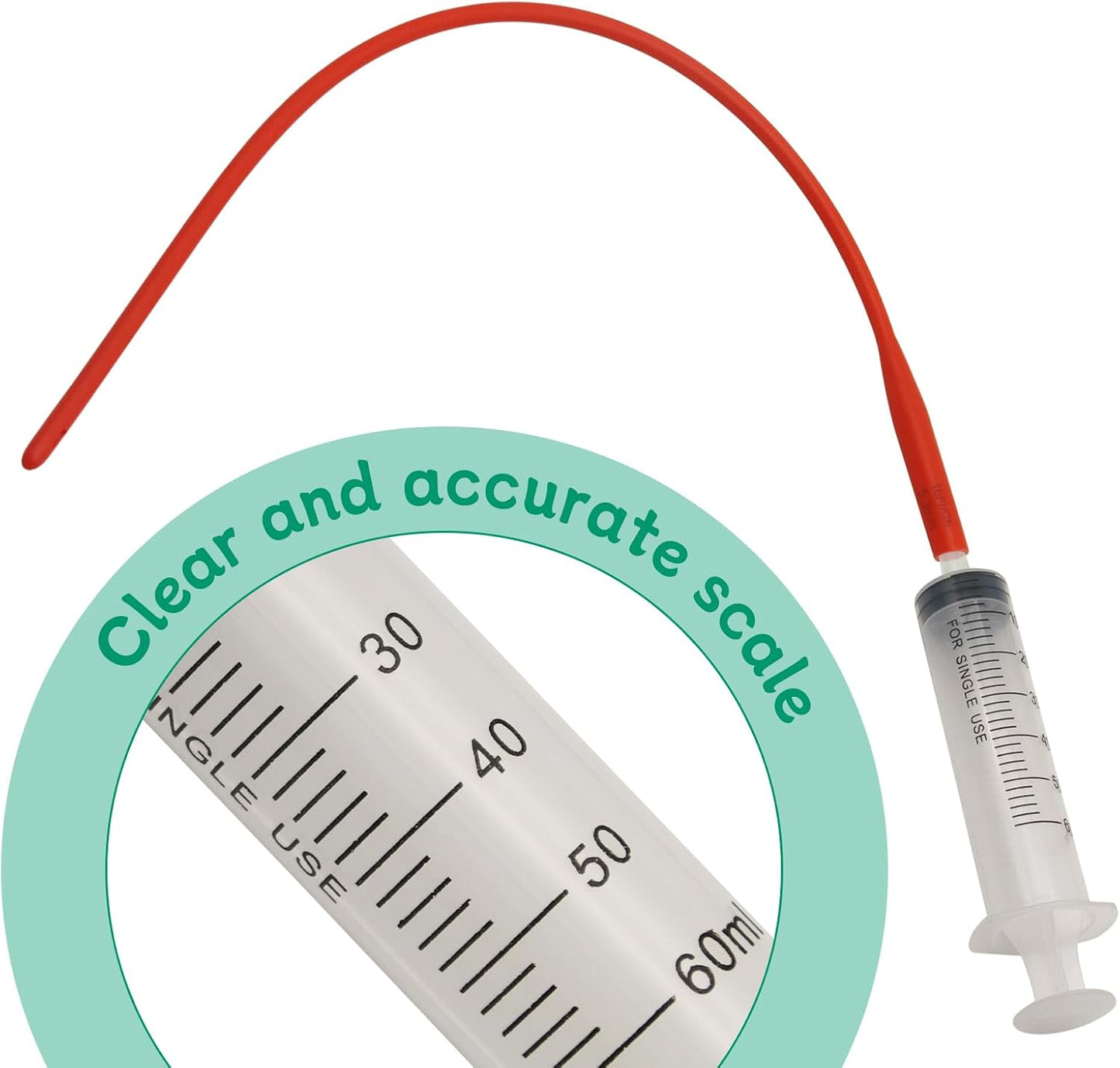 Lamb Feeding Syringe with 2 Red Tube 60ml Reusable Drench Goat Syringe for Lamb Dog Sheep Piglet Rabbit Feeding