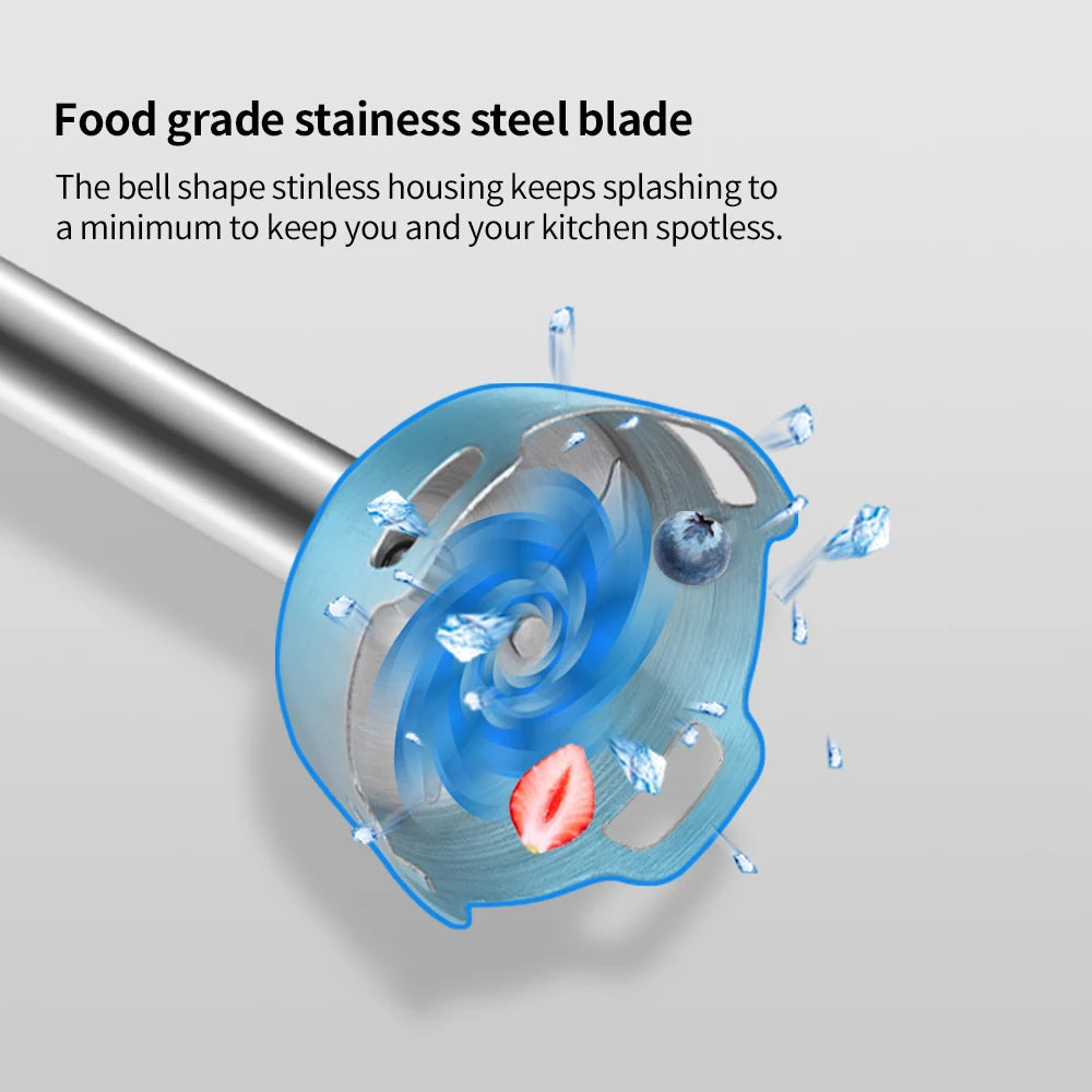 5 in 1 Multifunctional 1200W Electric Hand Stick Blender Immersion Handheld Mixer Food Processor Chopper Beater Frother