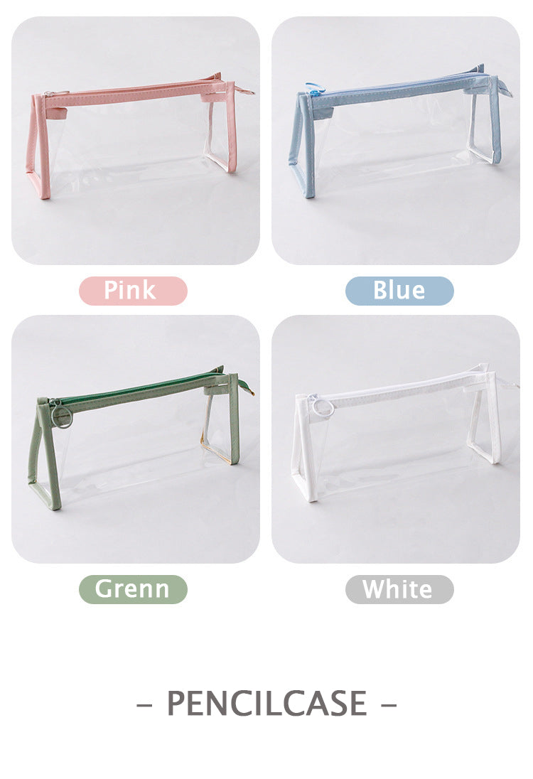 Transparent Pencil Case Large Capacity Simple Pen Bag Kawaii Cosmetic Bag School Study Stationery Office Supplies