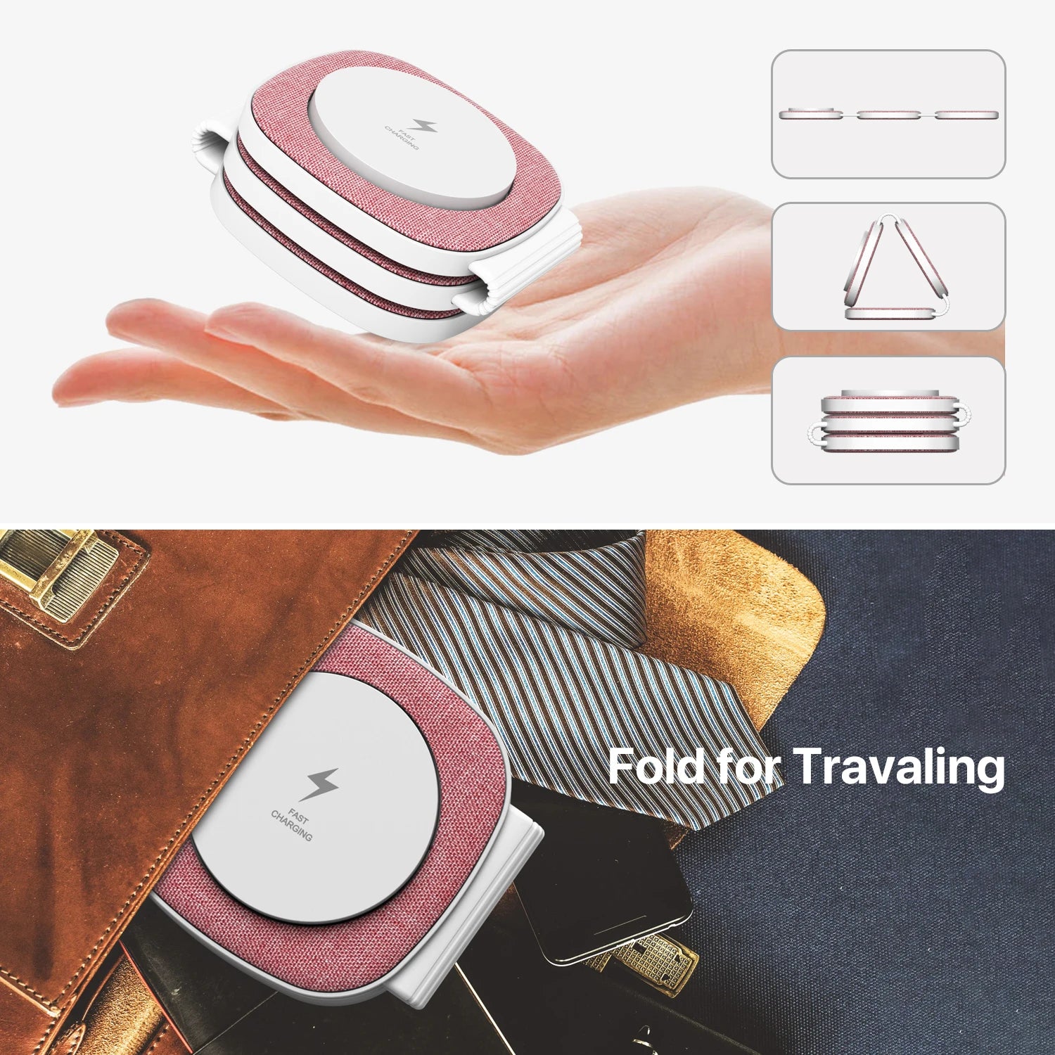 Charging Station for Apple Multiple Devices - 3 in 1 Foldable Magnetic Wireless Charger Dock - Travel Charging Pad for Iphone 15