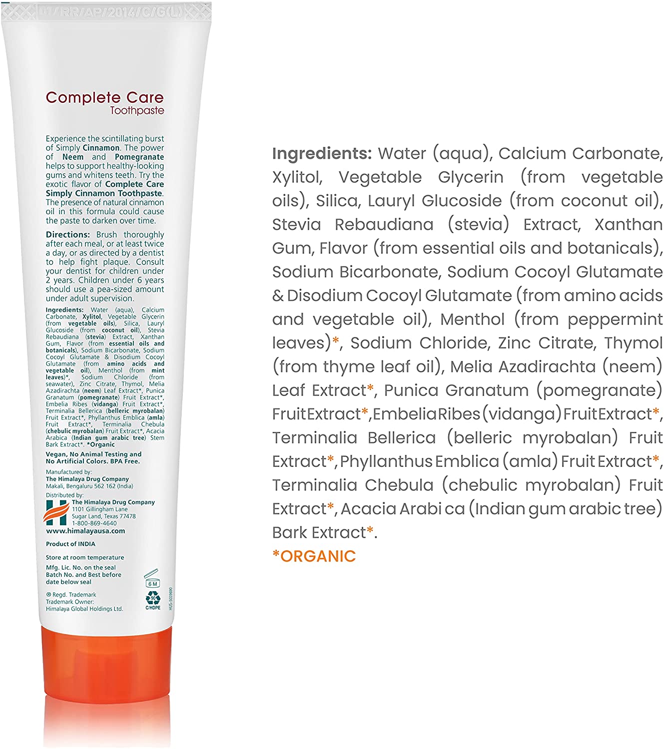 Himalaya BOTANIQUE Complete Care Zahnpasta - Simply Cinnamon - 150g