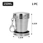 250Ml Stainless Steel Retractable Cup Outdoor Travel Toiletry Cup Portable Creative Compression Cup Mini Handy Cup Folding Cup