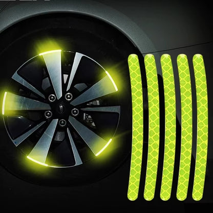 20Pcs Car Wheel Hub Reflective Sticker Tire Rim Reflective Strips Luminous for Night Driving Car Bike Motorcycle Wheel Sticker