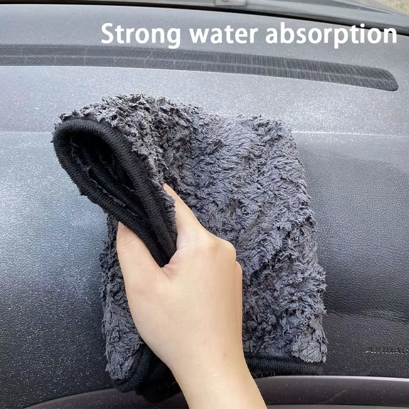 40X40Cm Car Wash Microfiber Towel 1200GSM Super Absorption Car Cleaning Drying Cloth Hemming Towels Detailing Care Rags
