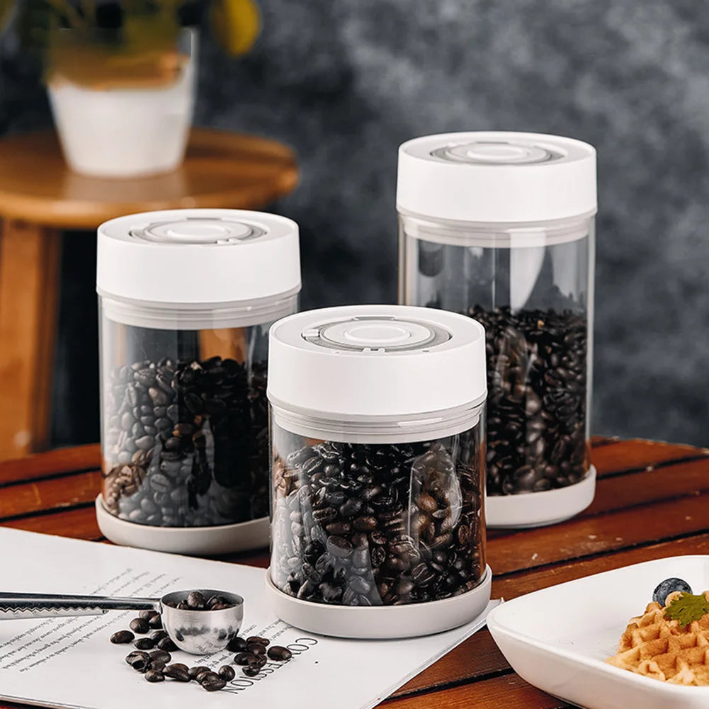 600/750/950/1350Ml Electric Vacuum Sealing Glass Jars Smart Tank Food Storage Container for Kitchen Coffee Beans Tea Storage