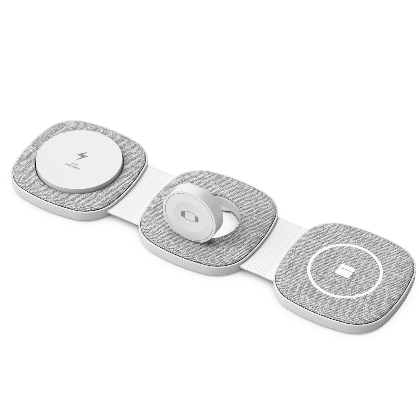 Charging Station for Apple Multiple Devices - 3 in 1 Foldable Magnetic Wireless Charger Dock - Travel Charging Pad for Iphone 15