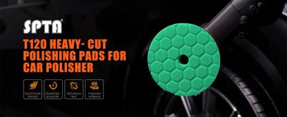 SPTA 3"/5"/6" Car Spong Buffing Polishing Pad Honeycomb Pattern Hook&Loop Backer For DA/RO/GA Car Buffer Polisher