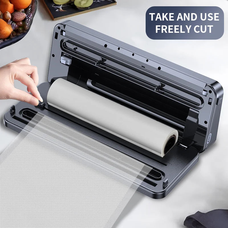 Electric Vacuum Sealer Built-in Cutter Kitchen Food Storage Seal Touch Button Dry/Wet Food Sealing Vacuum packaging machin