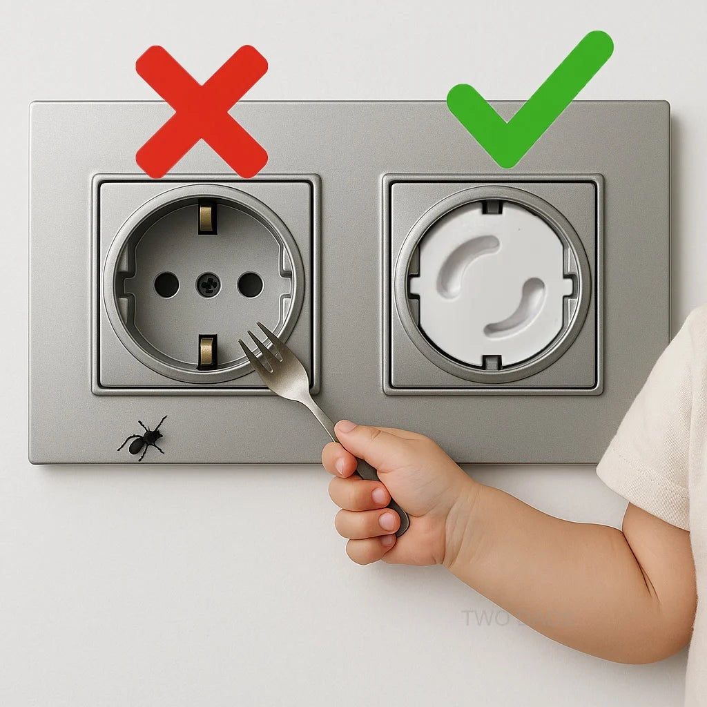 Baby Safe Outlet Cover, Abs Material Without Holes, Non Rotatable, No Need For Film, Suitable For European Schuko Socket Plugs