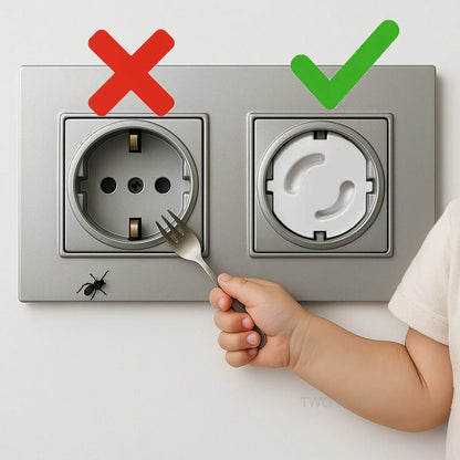 Baby Safe Outlet Cover, Abs Material Without Holes, Non Rotatable, No Need For Film, Suitable For European Schuko Socket Plugs