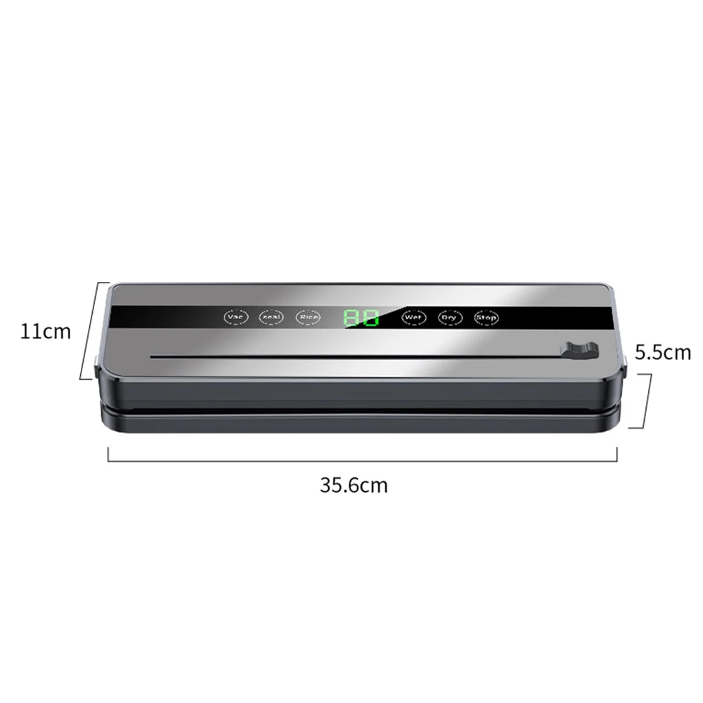 Food Vacuum Sealer Machine Dry Wet Food Vacuum Packaging Machine with UV Kitchen Food Storage Sealing Machine Built-in Cutter