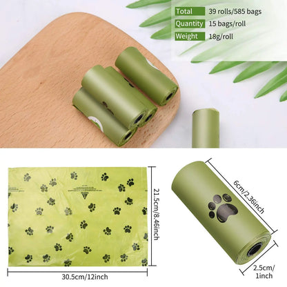 40 Pcs Pet Waste Bags Set, Thicke Ned Disposable Poop Bags for Dogs Cats, Leak-Proof Odor-Control Cleanup Bags for Walking Travel, Practical Gift for Pet Owners Dog Lovers