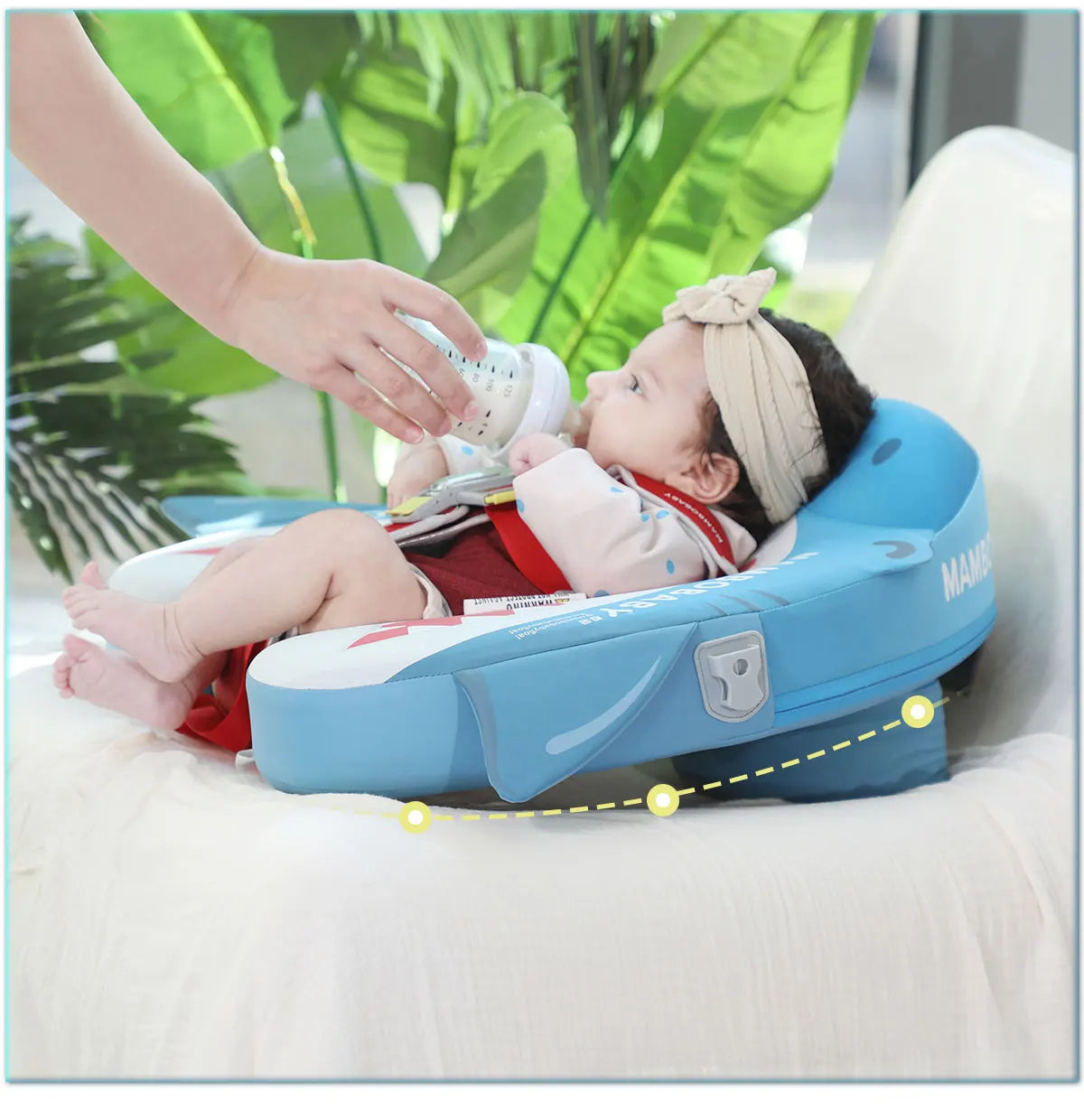 Mambobaby Float Safe Solid Core Comfort Skin-friendly Design with Canopy Baby Swimming Ring Toddler Pool Float Infant Water Ring